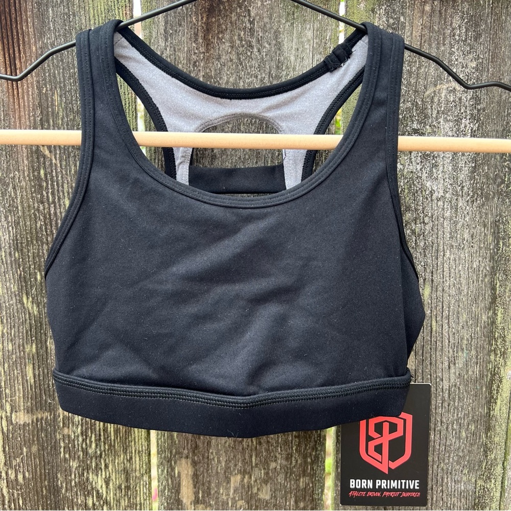 NWT Born Primitive Black / Grey Sports Bra XS